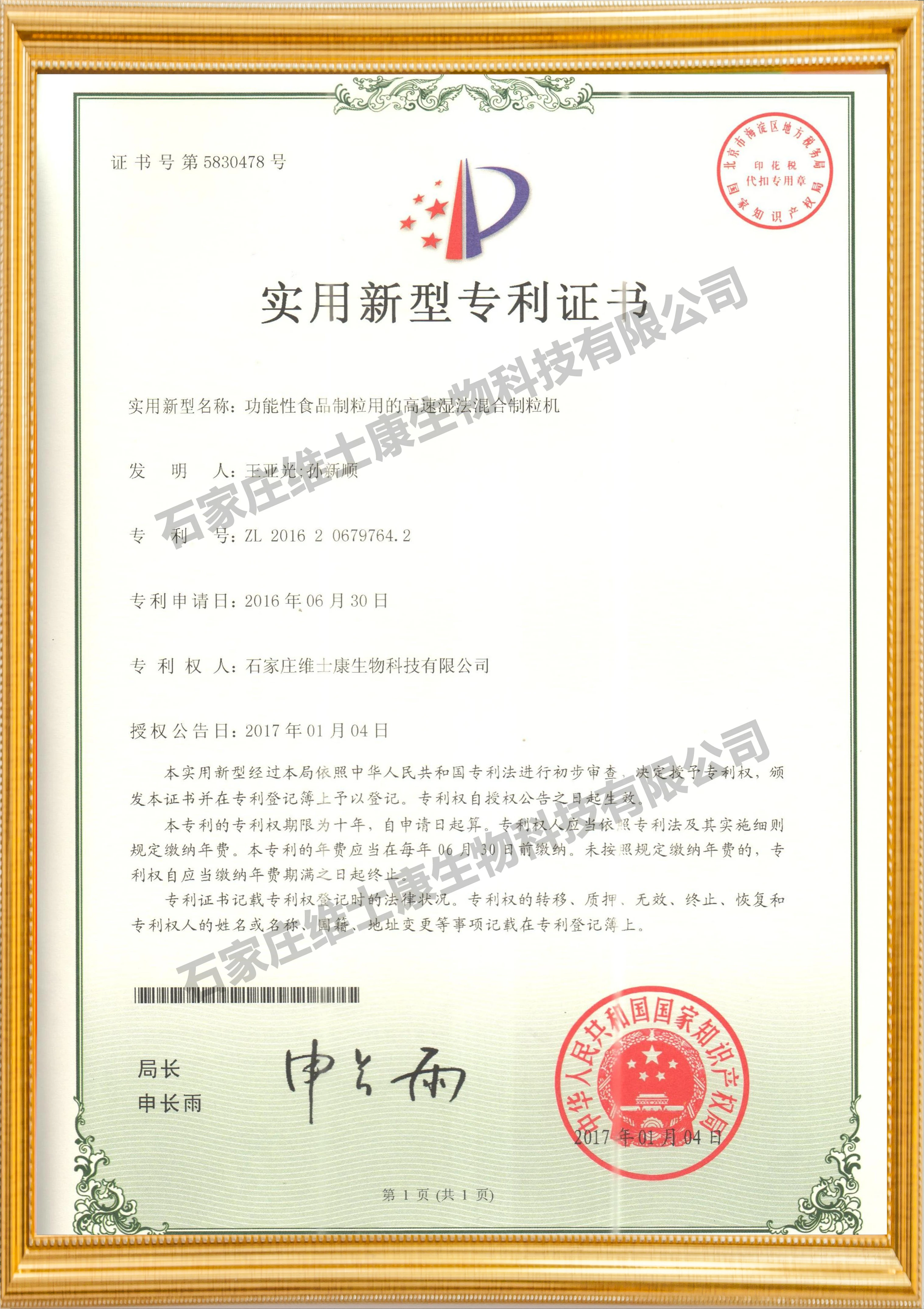 一种功能性食品制粒用的高速湿法混合制粒机